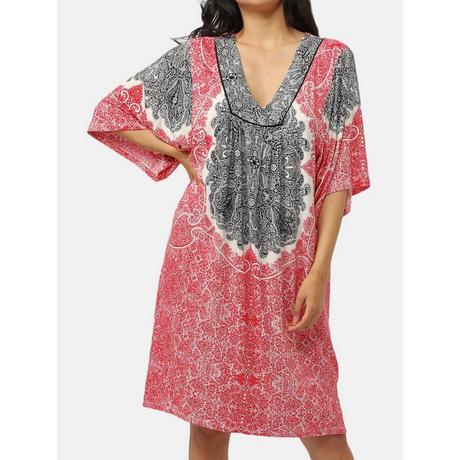 Admas  Robe de plage manches trois-quarts Beach Paisley 