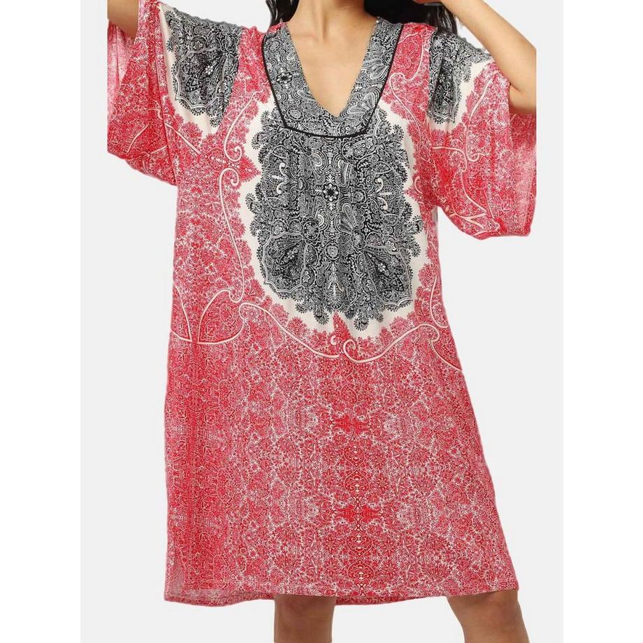 Admas Robe de plage manches trois-quarts Beach Paisley  