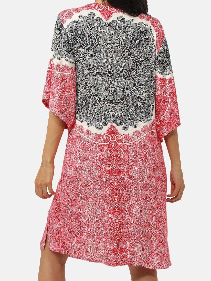 Admas  Robe de plage manches trois-quarts Beach Paisley 