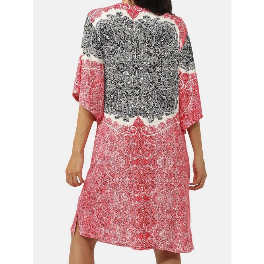 Admas Robe de plage manches trois-quarts Beach Paisley  
