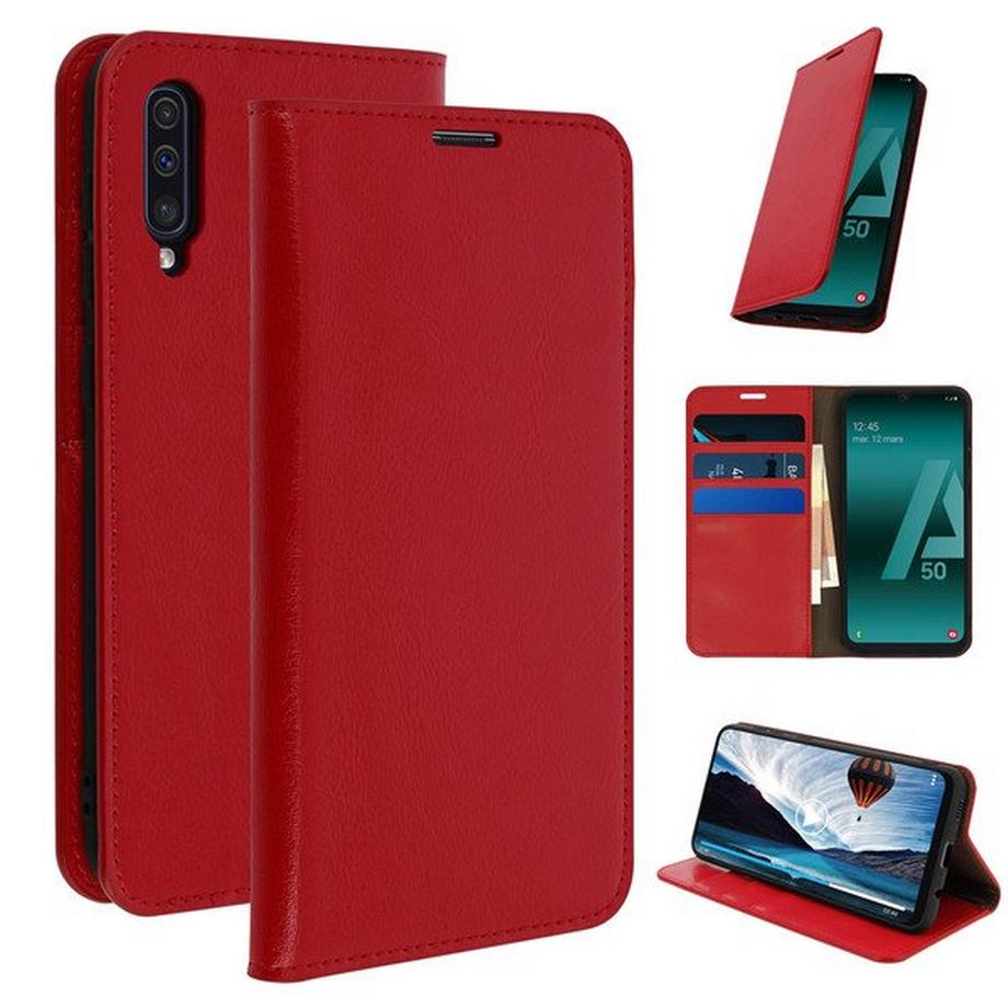 Avizar  Cover Echtleder Samsung Galaxy A50 Rot 