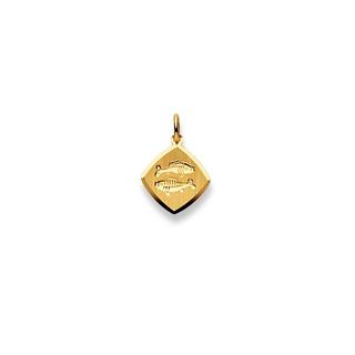 MUAU Schmuck  Pendentif signe du zodiaque poisson or jaune 750, 19x13mm 