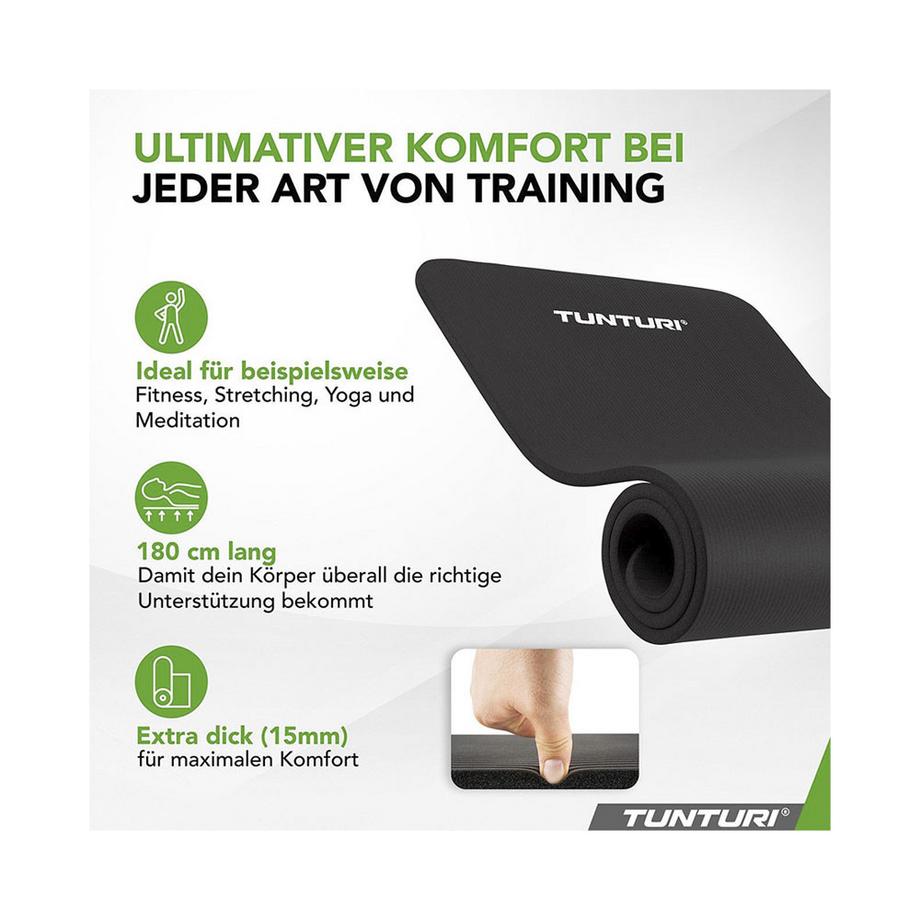 Tunturi  Tapis de fitness NBR noir 