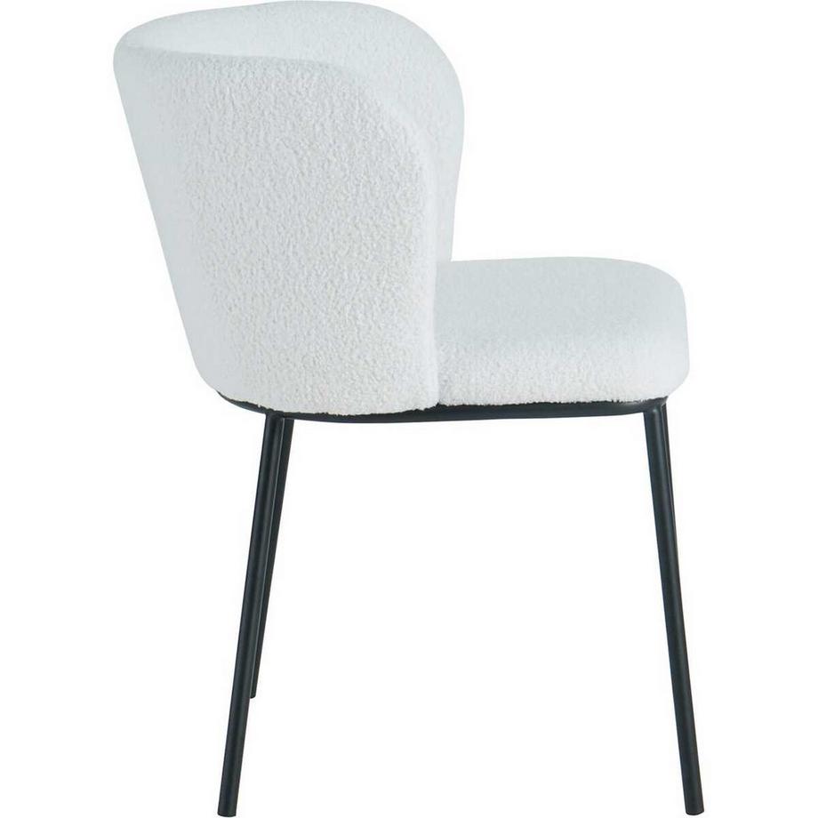 mutoni Esszimmerstuhl Joplix Bouclé Stoff Metall weiss (2er-Set)  