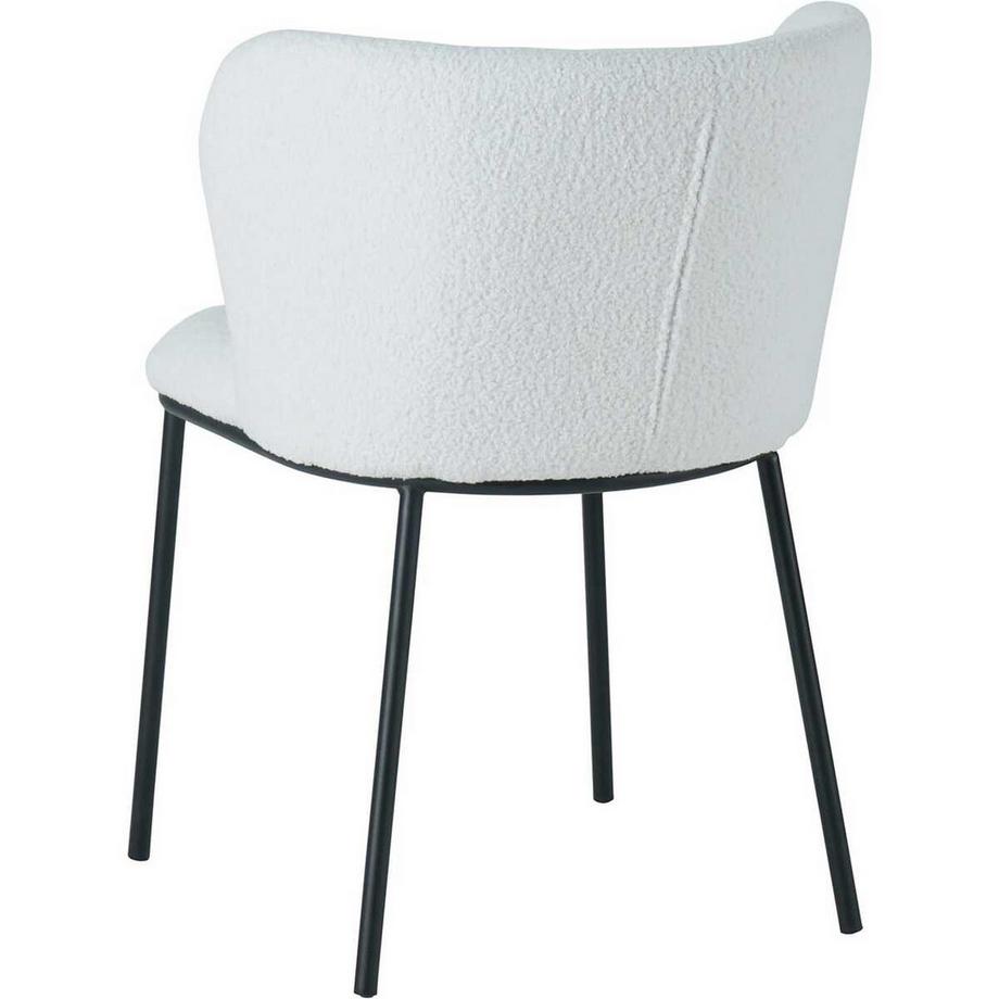 mutoni Esszimmerstuhl Joplix Bouclé Stoff Metall weiss (2er-Set)  