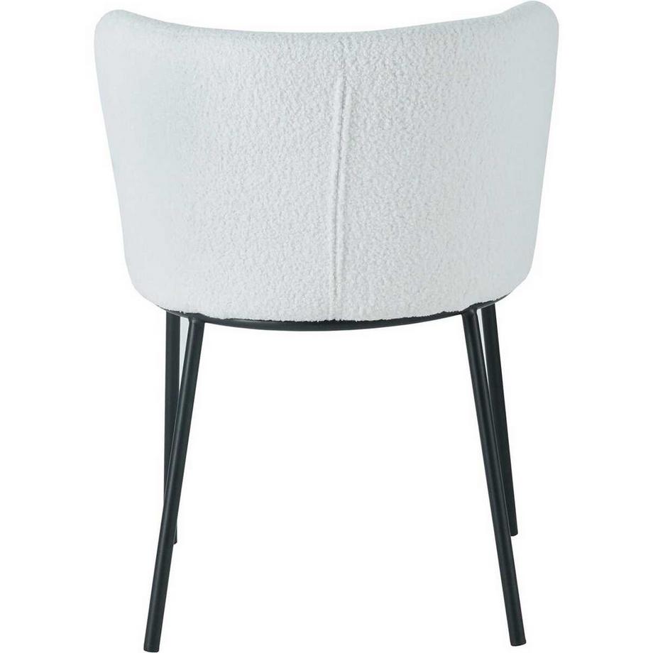 mutoni Esszimmerstuhl Joplix Bouclé Stoff Metall weiss (2er-Set)  