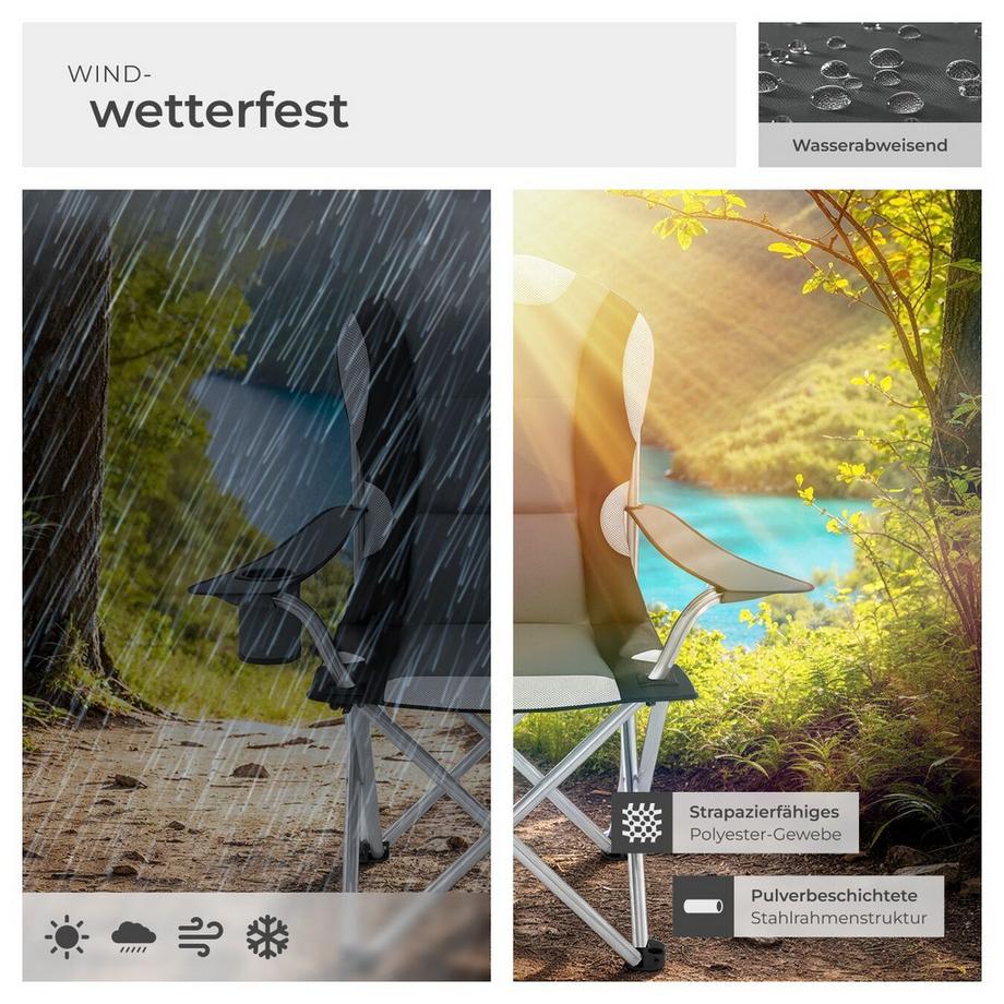 Tectake  4 Chaises de Camping Pliables et Housse Sac de transport 