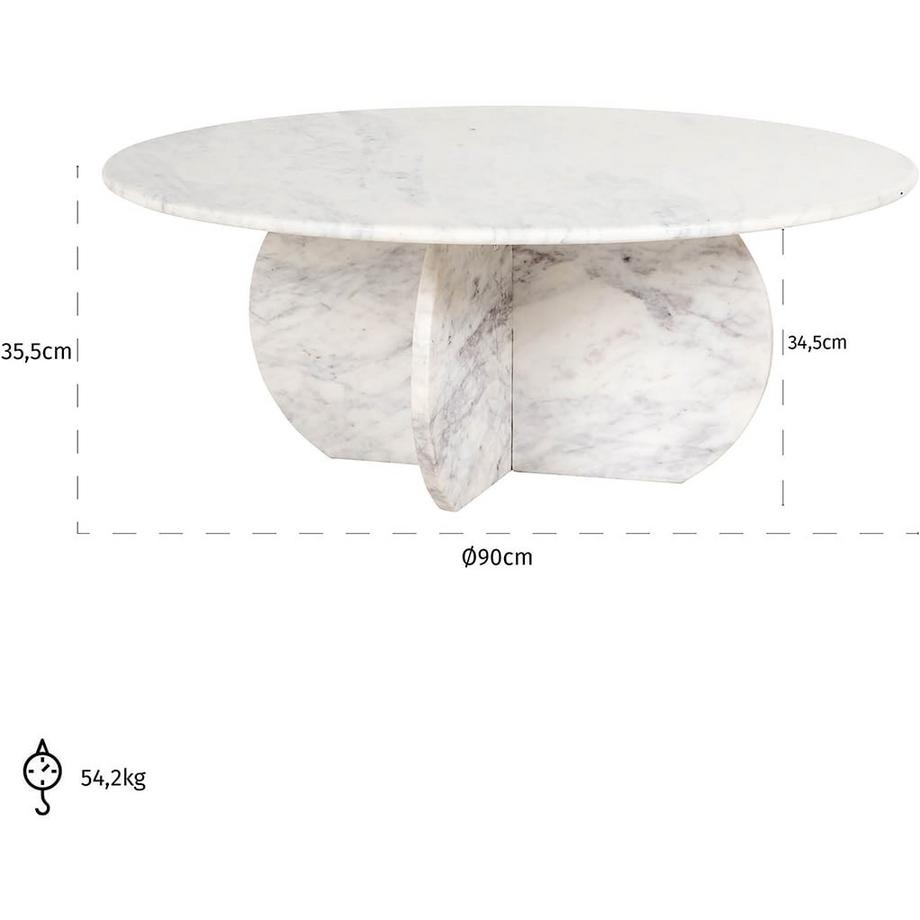 mutoni Couchtisch Holmes Marmor rund 90  