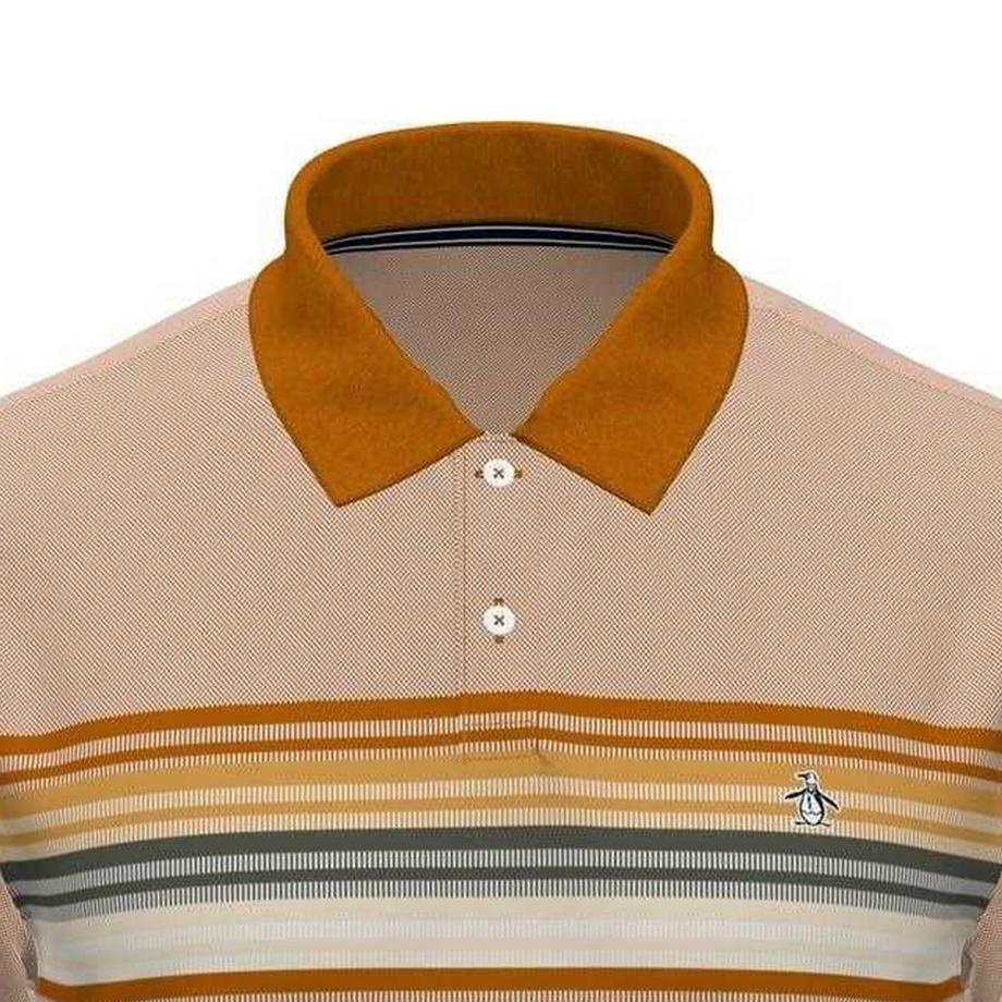 Original Penguin Polo rayé avec logo brodé  