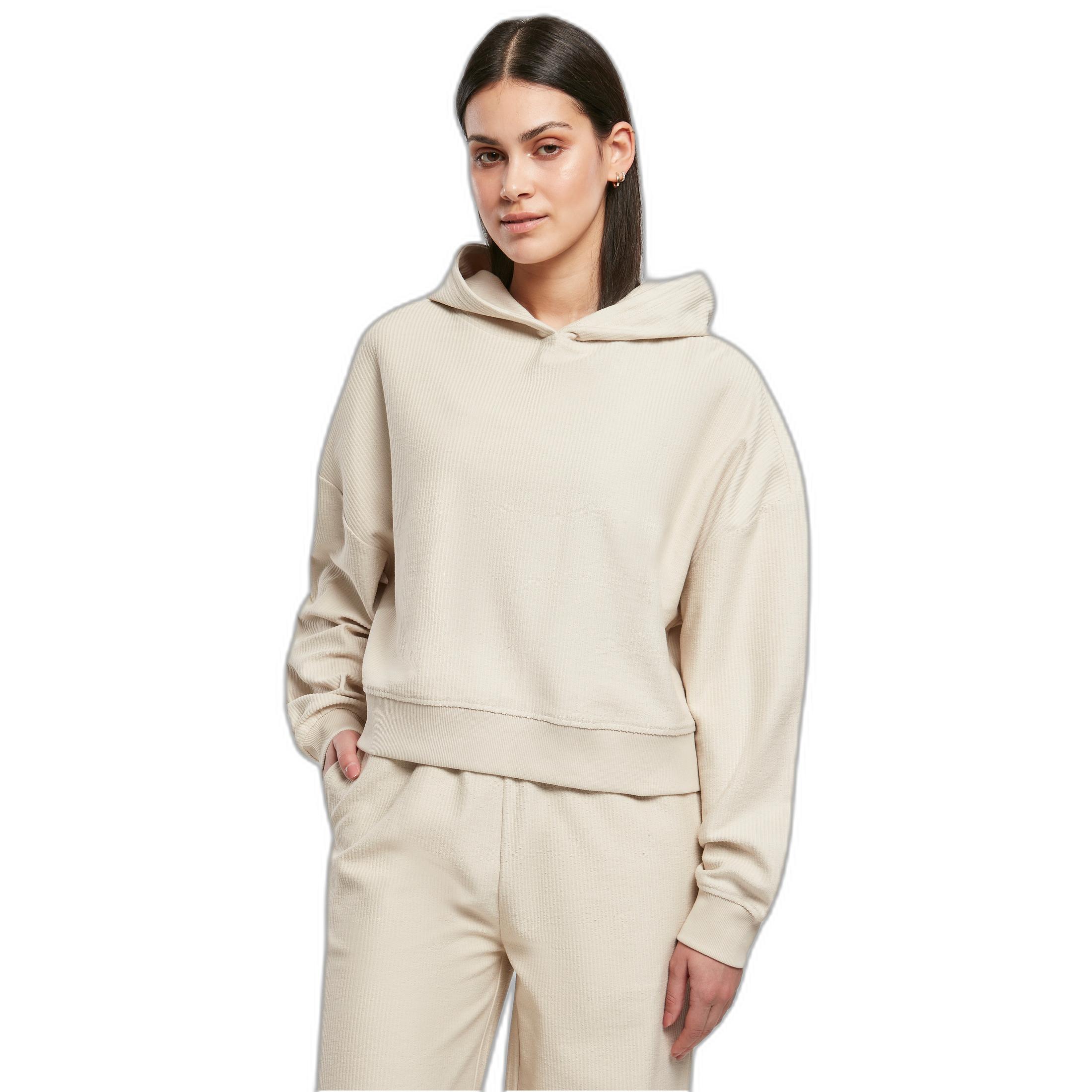 URBAN CLASSICS  sweatshirt à capuche côtelé court oversized gt 