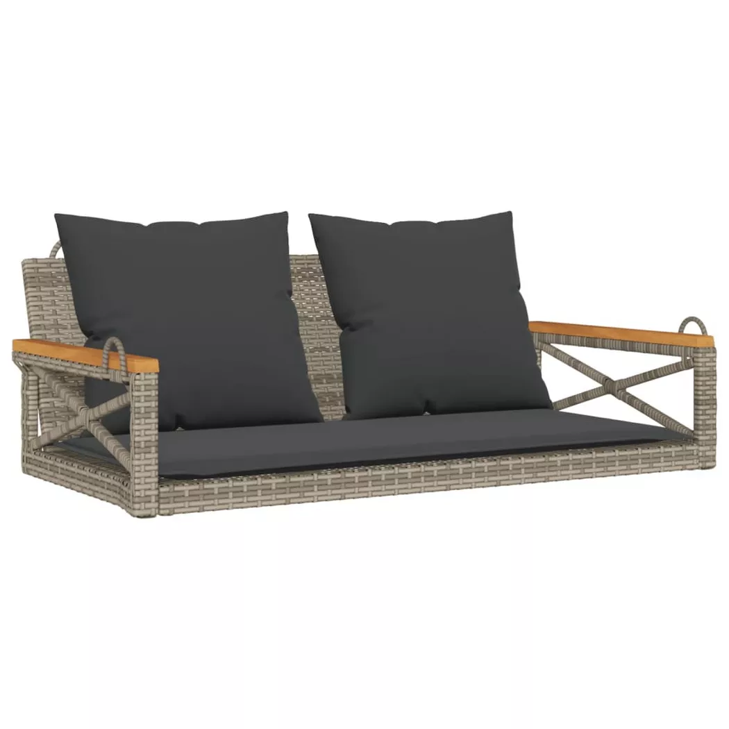 VidaXL - Hängebank poly-rattan, One Size, Grau