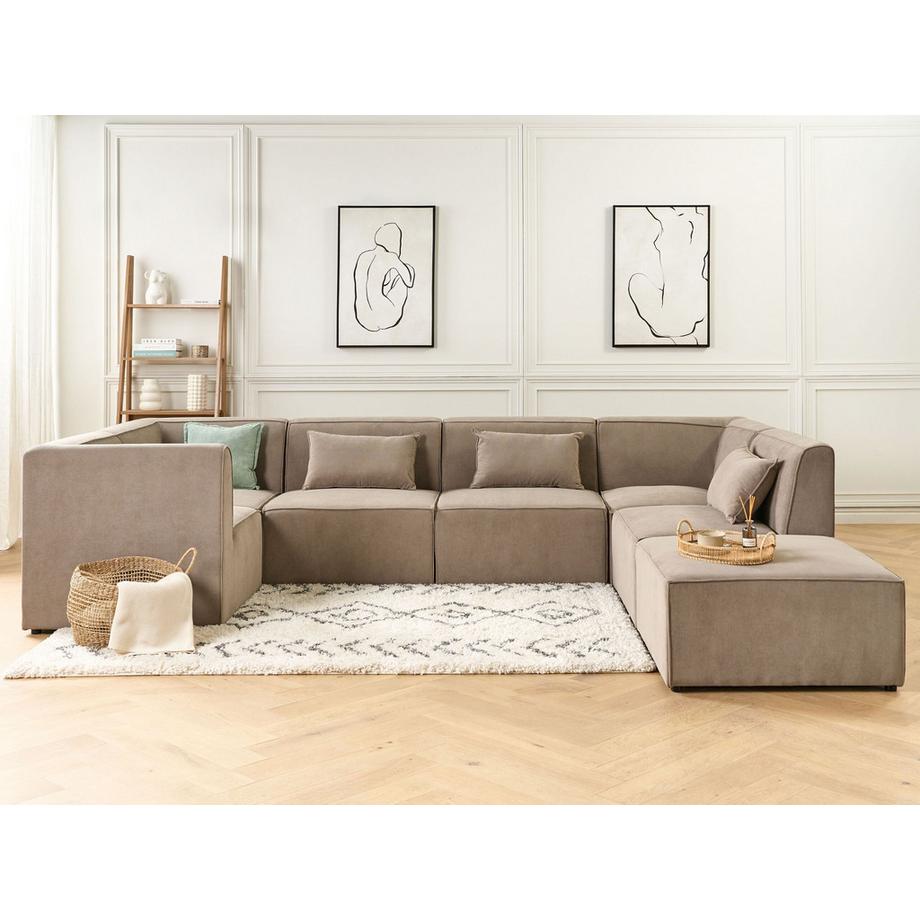 Beliani Ottoman en Velours côtelé Moderne LEMVIG  