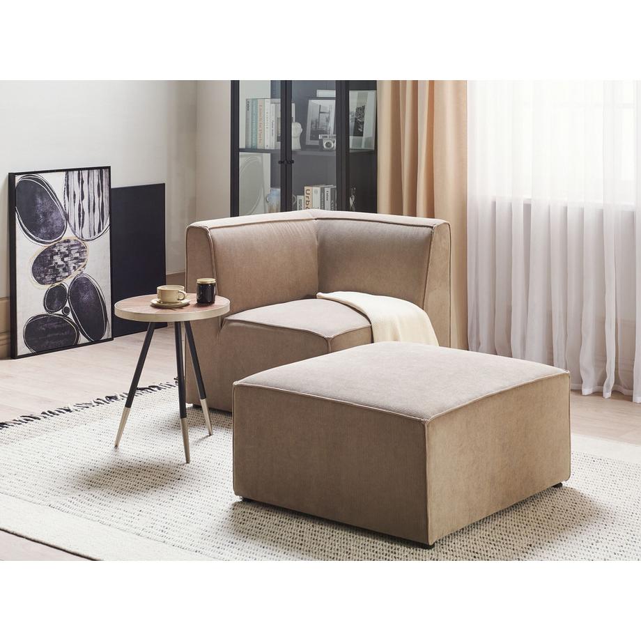 Beliani Ottoman en Velours côtelé Moderne LEMVIG  