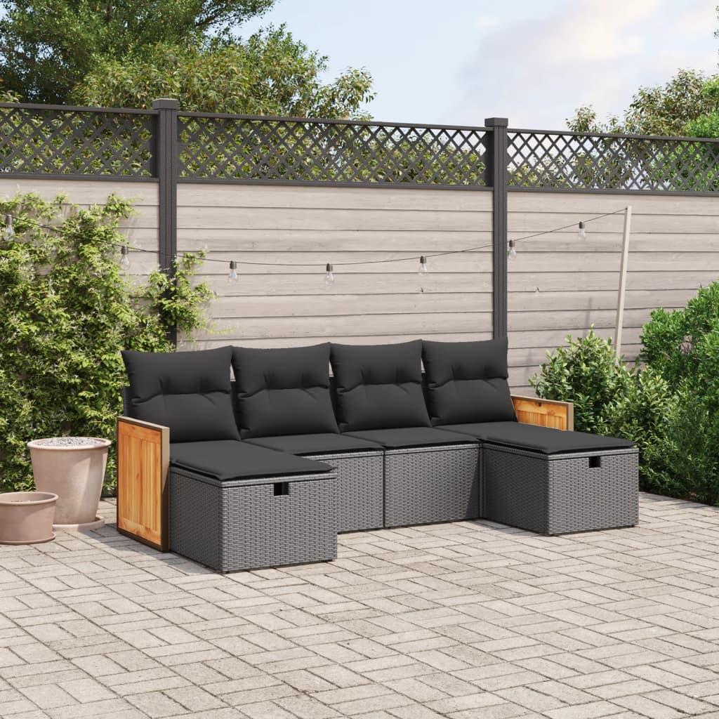 VidaXL set divano da giardino Polirattan  