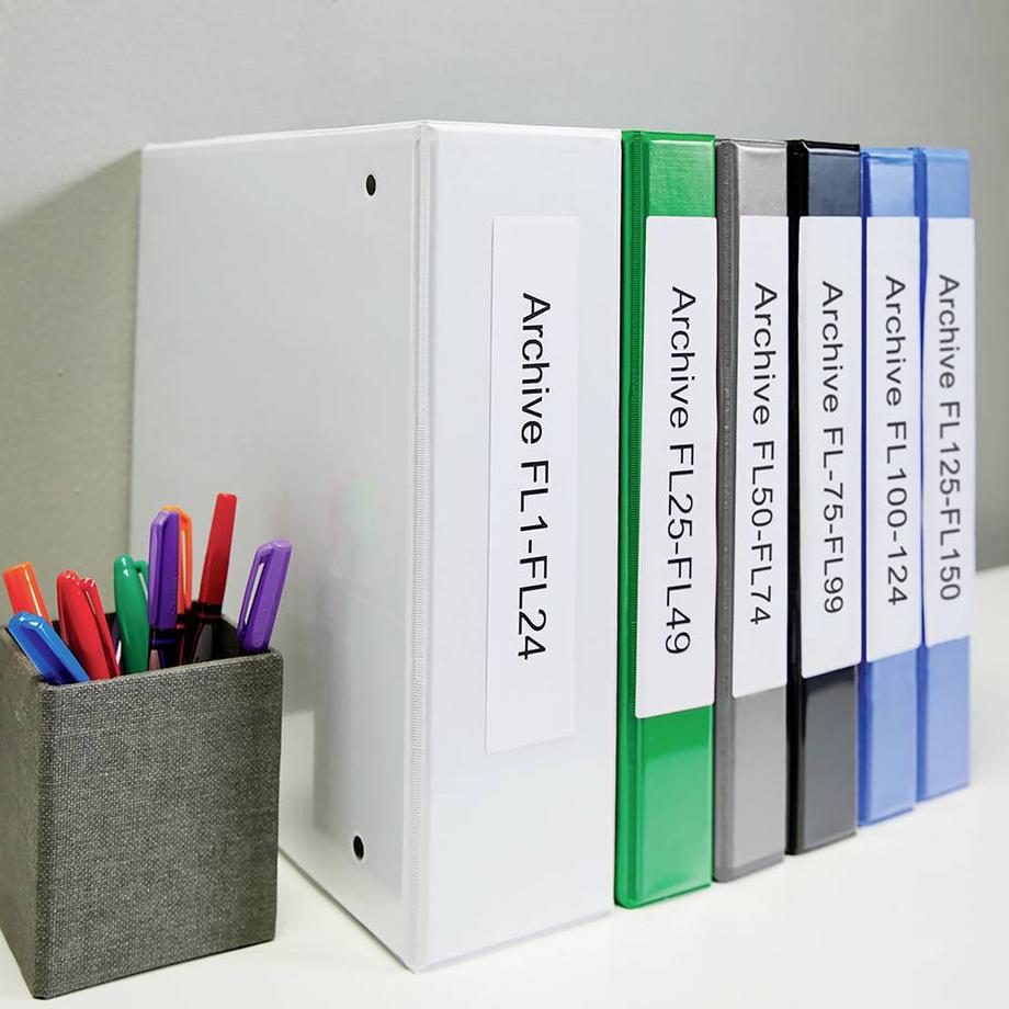 Dymo Rotolo di etichette 38 x 190 mm Carta Bianco 110 pz. A tenuta permanente Etichetta per raccoglitore da uff  