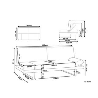 Beliani Divano letto en Velluto Glamour YORK  