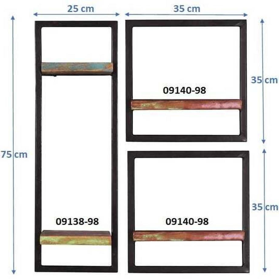 mutoni Wandregal River bunt 65x25x75 (3-tlg)  