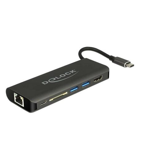 DeLock  USB Type-C™ 3.1 Dockingstation HDMI 4K 30 Hz, Gigabit LAN und USB PD Funktion 