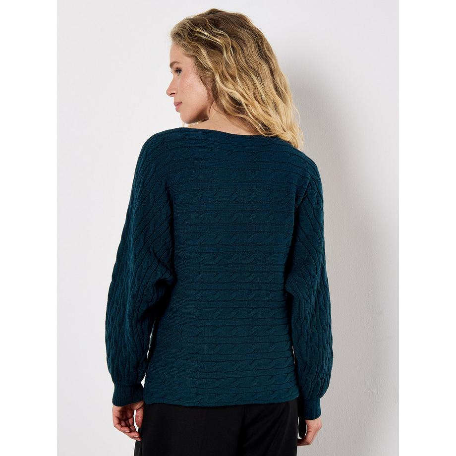 APRICOT Pullover a righe Aran con maniche a pipistrello  