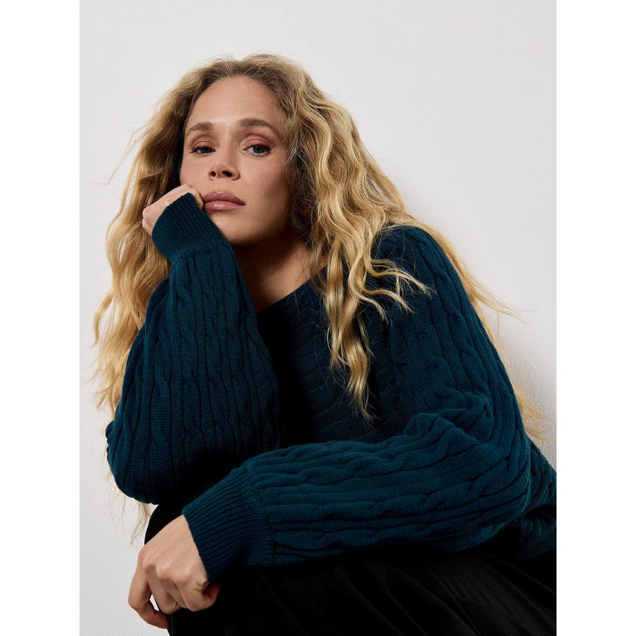 APRICOT Pullover a righe Aran con maniche a pipistrello  