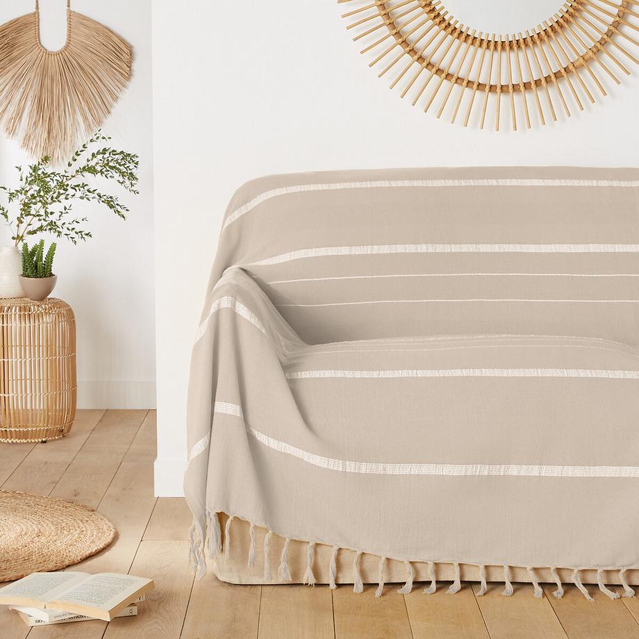 La Redoute Intérieurs Nedo Plaid Rayé avec Franges  