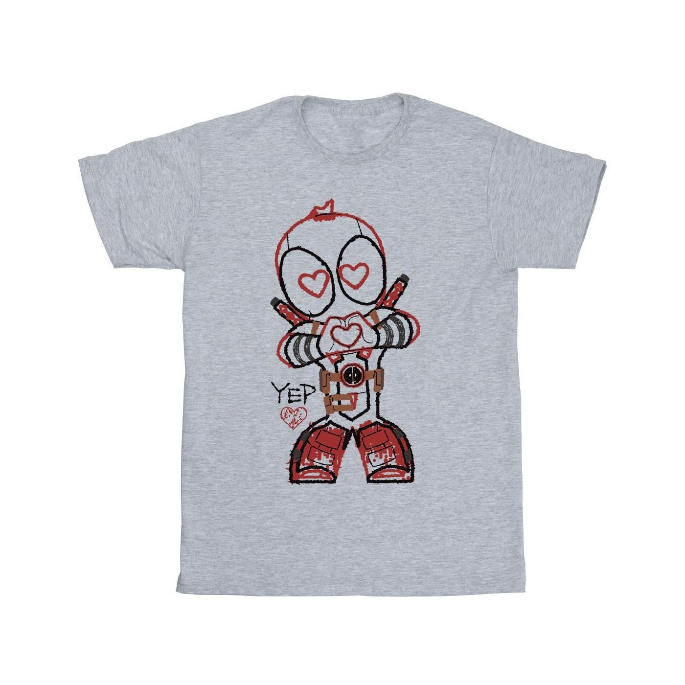 Image of Deadpool Love Beam Line Tshirt Mädchen Grau 116