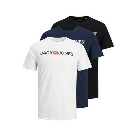 JACK & JONES  T-shirt  Paquet de 3 Confortable à porter-JJECORP LOGO TEE CREW NECK 3PK 