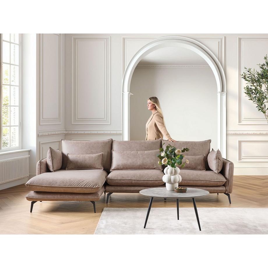 Beliani Ecksofa aus Kunstwildleder  GALLO  