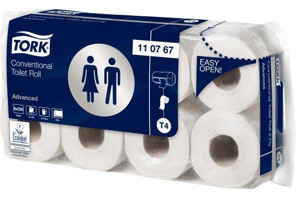 Image of Toilettenpapier Advanced T4 110767 250 Blatt, 2-lagig 8 Stück Unisex Weiss 8 pieces
