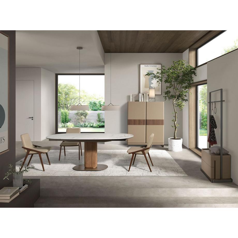 ANGEL CERDA Chaise en similicuir vison  