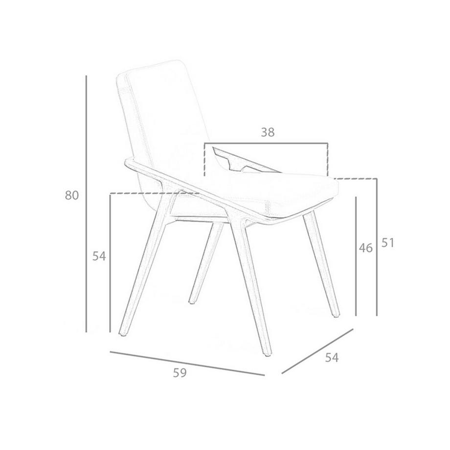 ANGEL CERDA Chaise en similicuir vison  