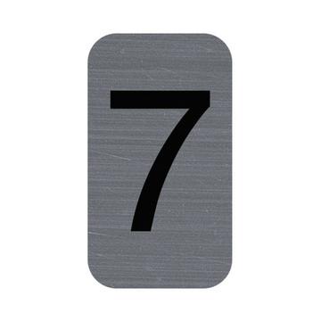 Plaque adhésive imitation Aluminium Chiffre 7 2,5x4,4 cm