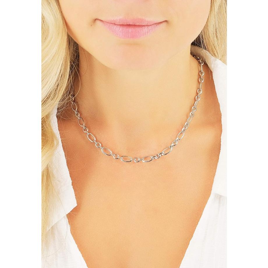 MUAU Schmuck  Collier fantaisie en or blanc 750, 6,5mm, 45cm 