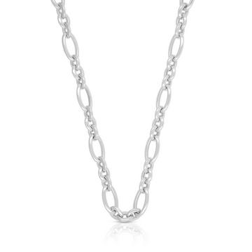 Collier fantaisie en or blanc 750, 6,5mm, 45cm