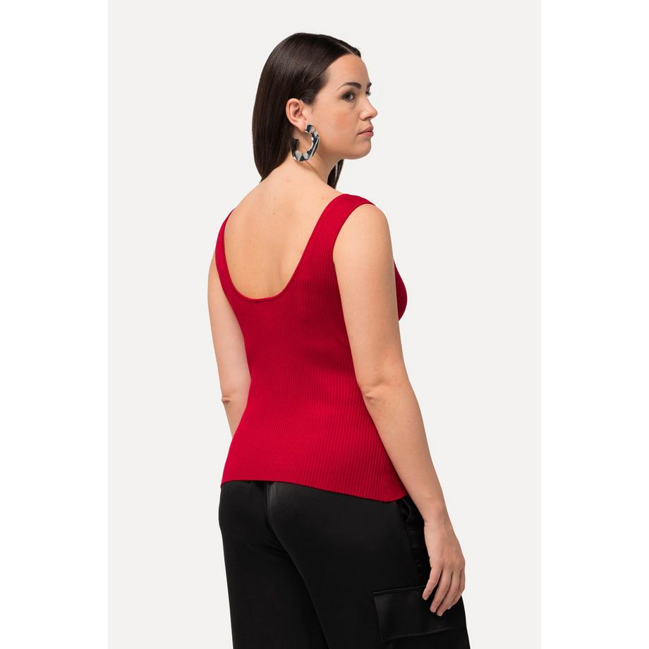 Ulla Popken Ripptop Slim Herzausschnitt Ärmellos  