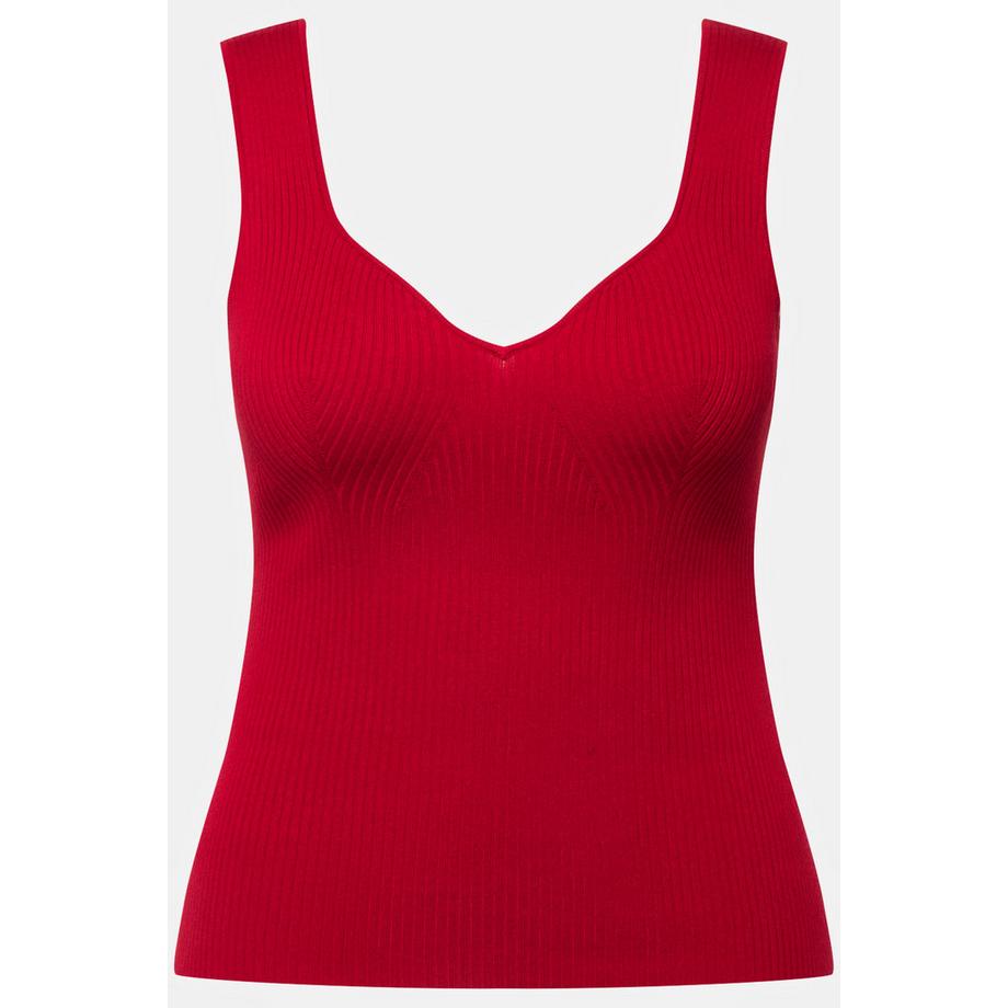 Ulla Popken Ripptop Slim Herzausschnitt Ärmellos  
