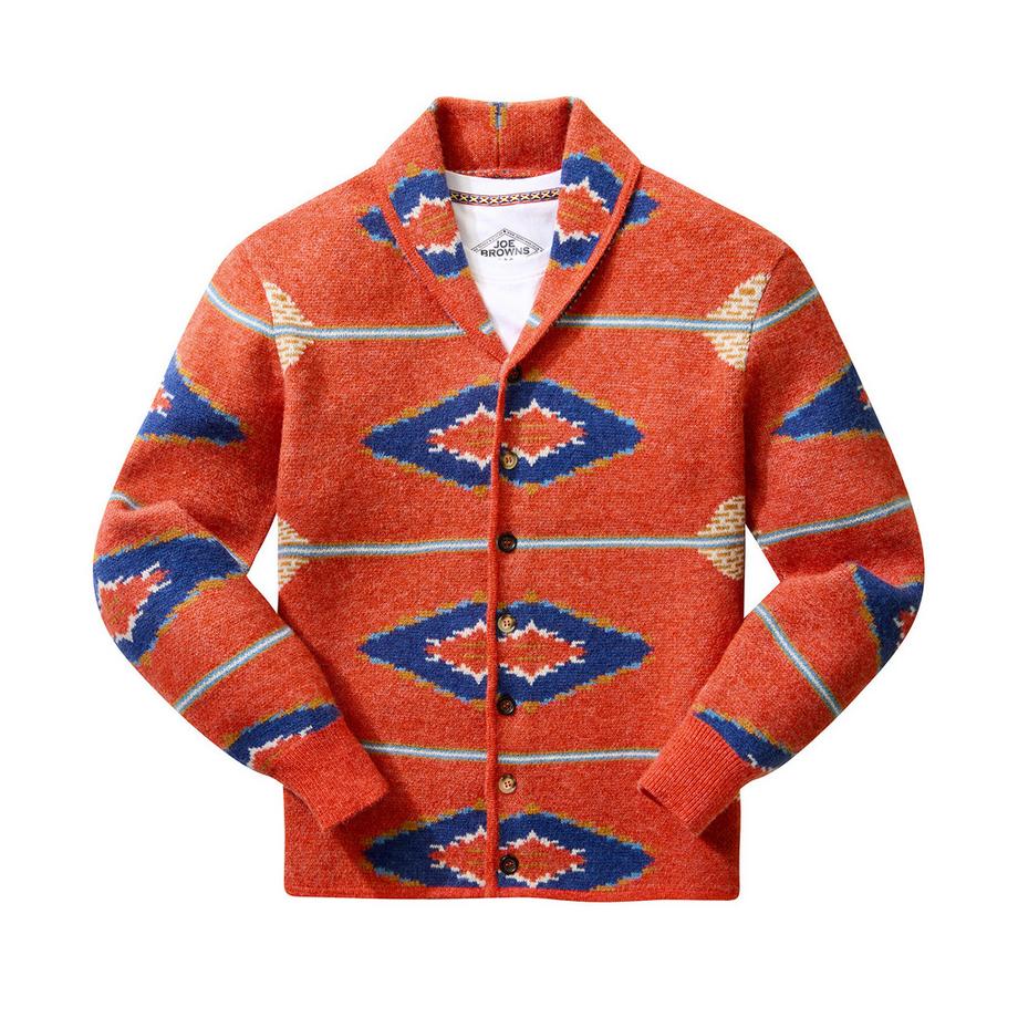 Joe Browns Schalkragen Strickjacke mit Aztekenmuster  