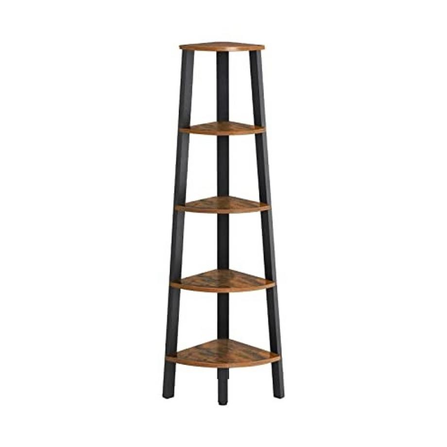 Pricenet Scaffale angolare rustico industriale a 5 livelli con struttura in acciaio  