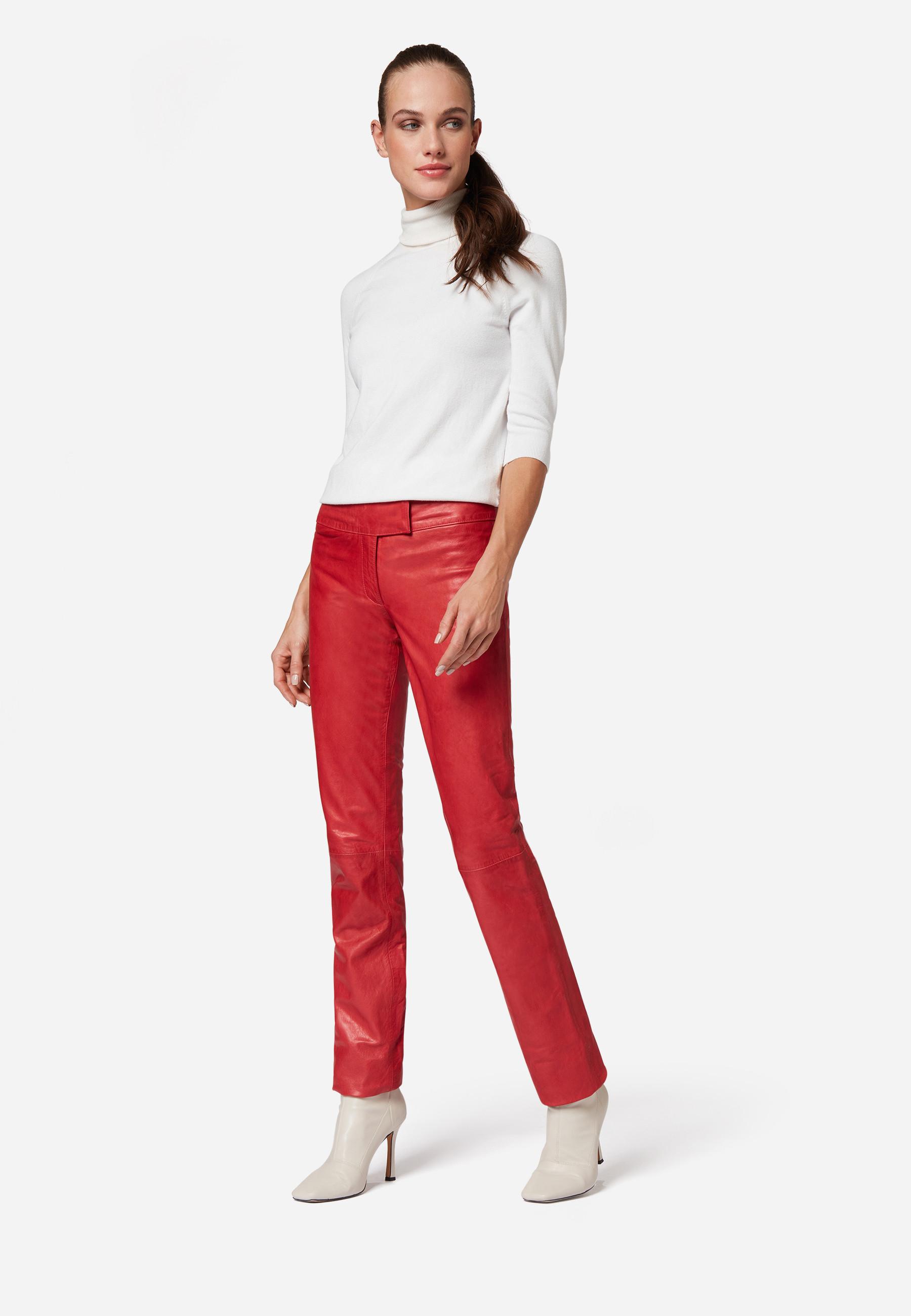 RICANO  Pantalon en cuir , coupe basse, au design simpliste. 