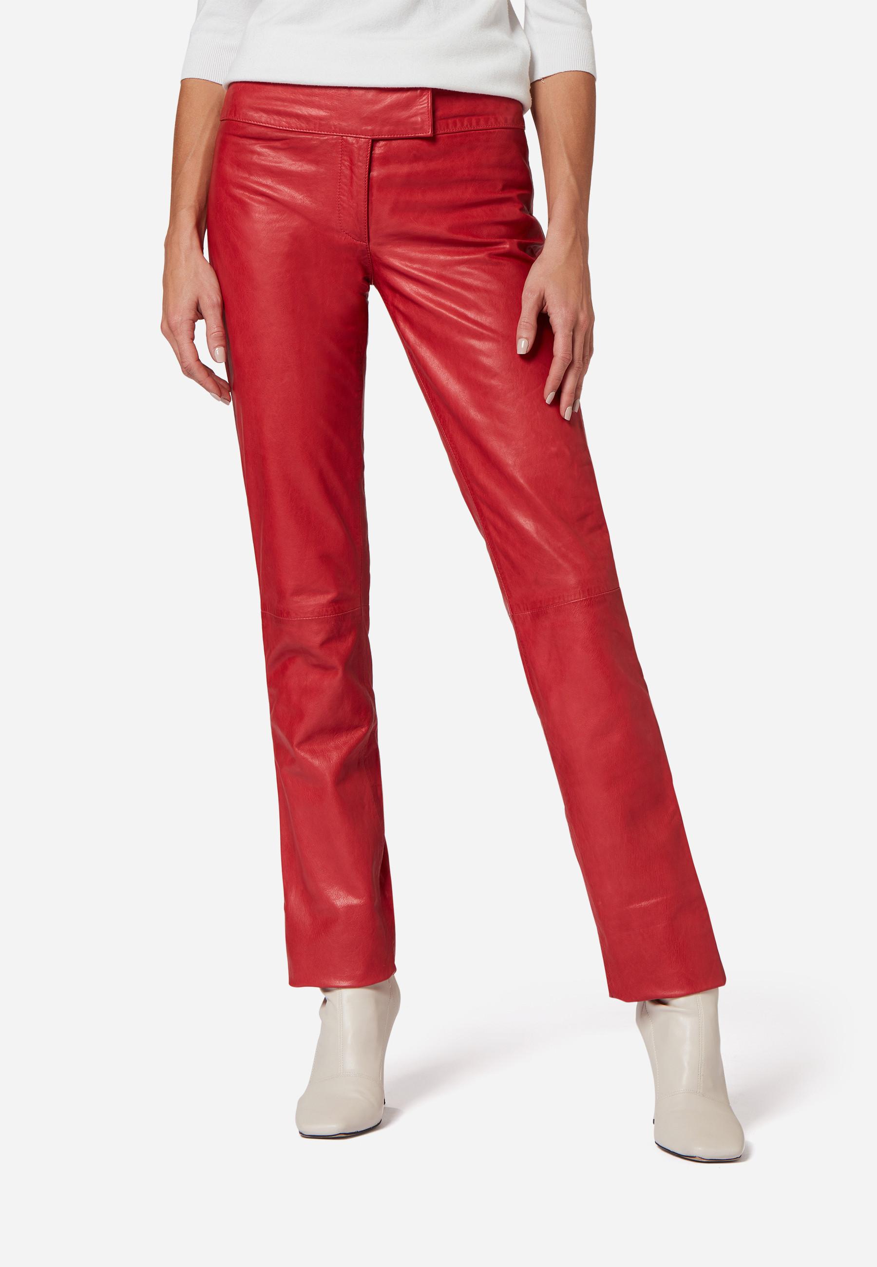 RICANO  Pantalon en cuir , coupe basse, au design simpliste. 