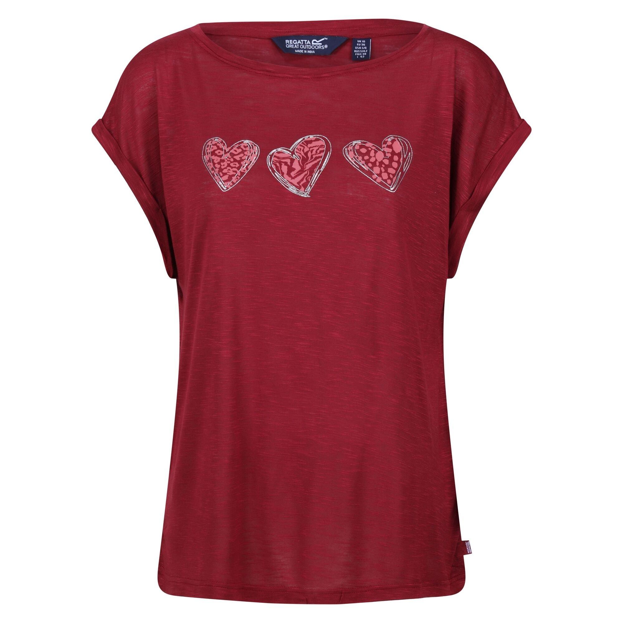 Image of Roselynn Tshirt Damen Dunkelrot 46
