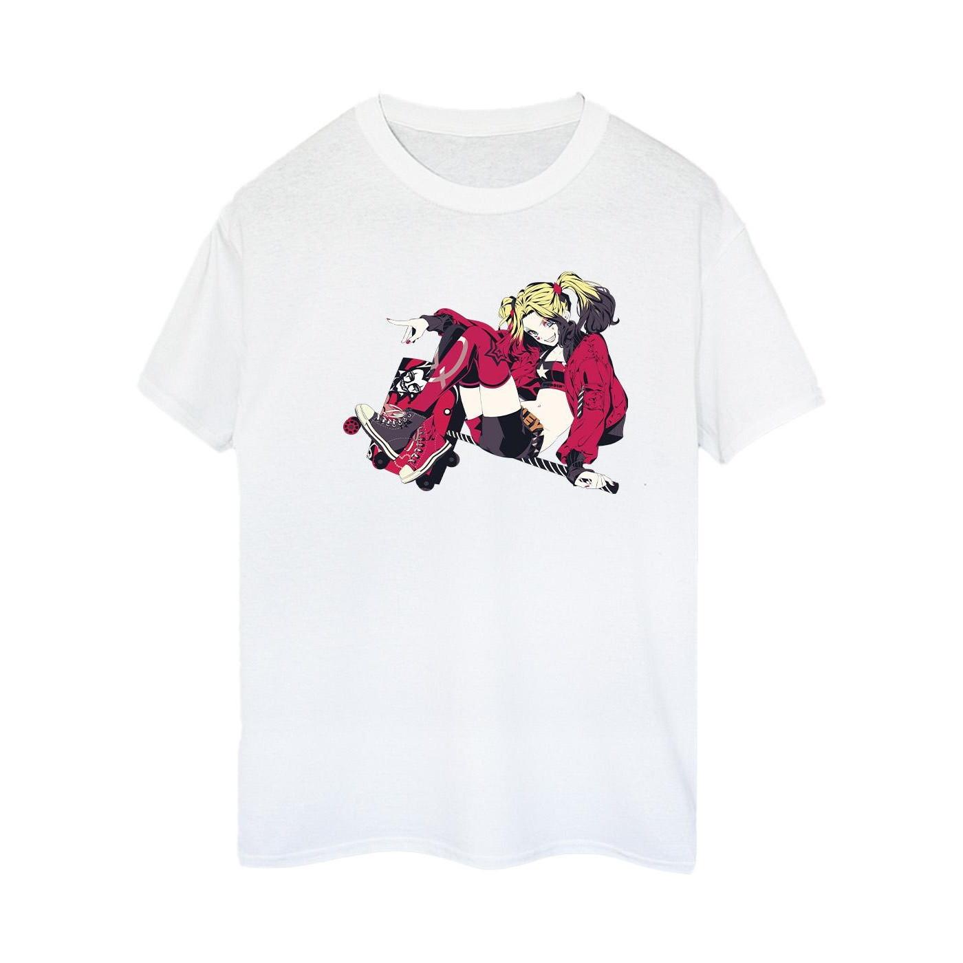 Image of Harley Quinn Rollerskates Tshirt Damen Weiss 3XL