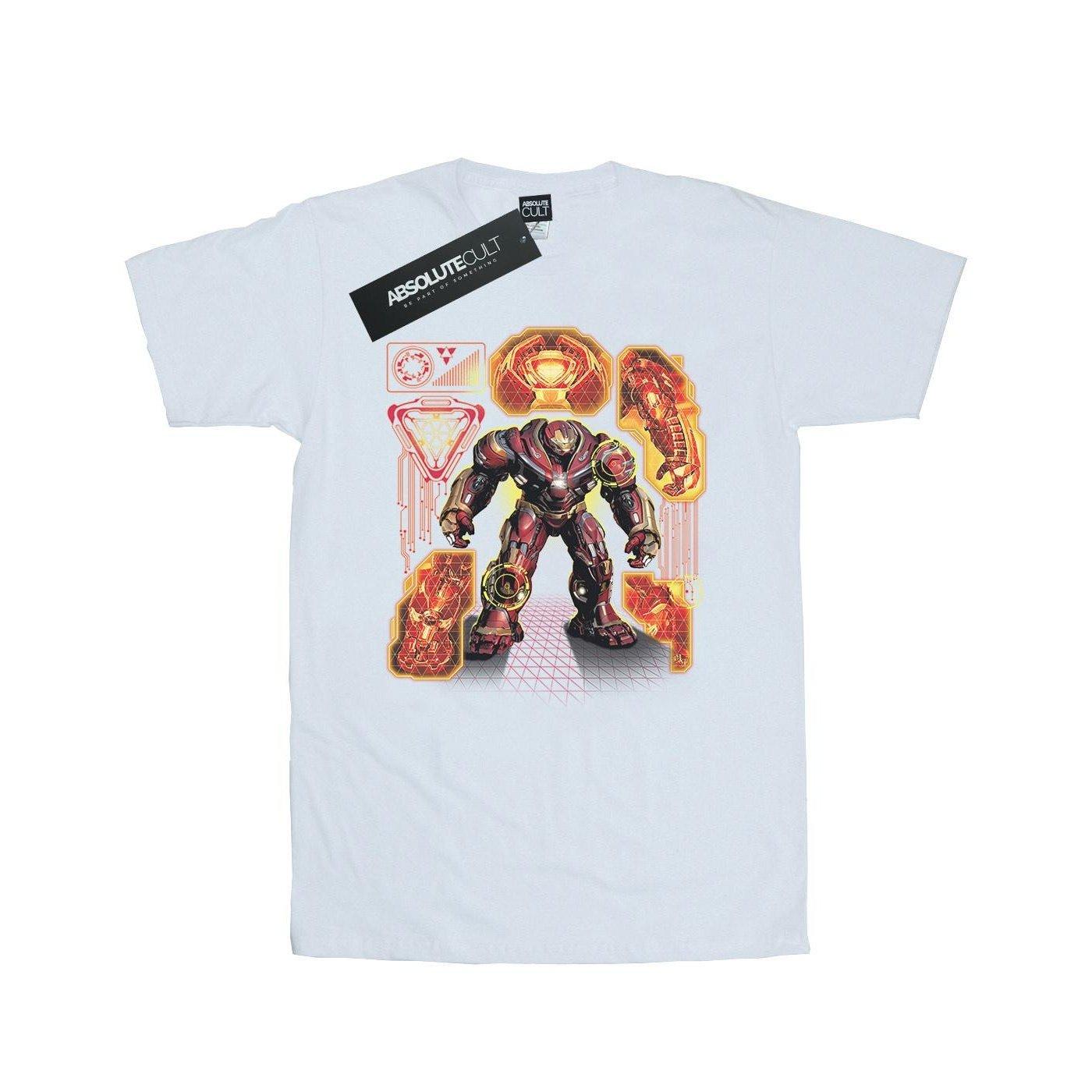 Image of Avengers Infinity War Hulkbuster Blueprint Tshirt Herren Weiss M