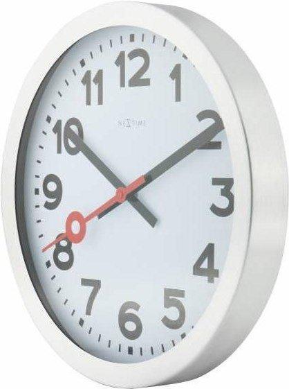 NeXtime Wanduhr Station gebürstet 34.8cm Durchmesser 34.8 x 4.5 cm  