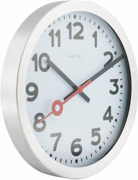 NeXtime Wanduhr Station Ø 35 cm Weiss  