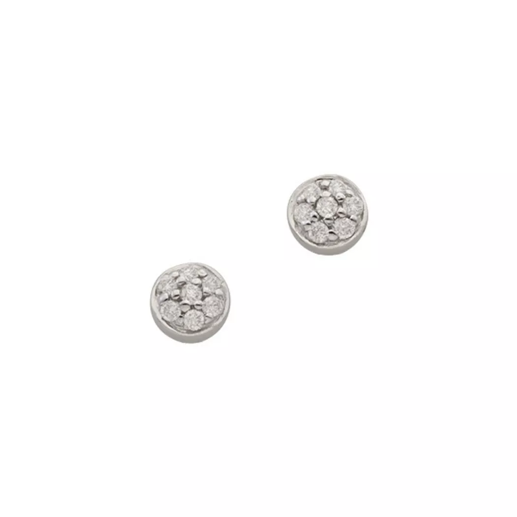 MUAU Schmuck - Ohrstecker Weissgold 750 Diamant 0.08ct. 4mm, One Size