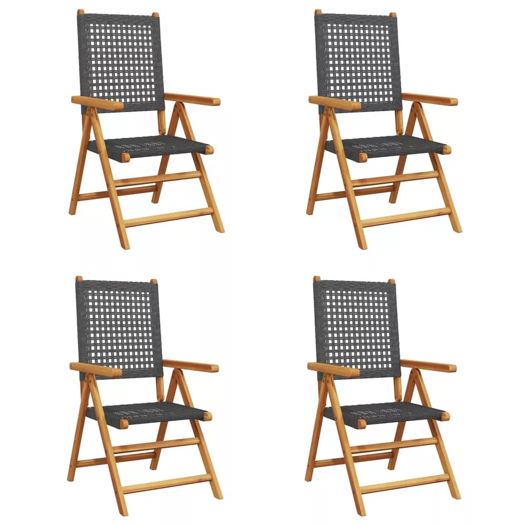 VidaXL - sedia da giardino Legno, One Size, Nero