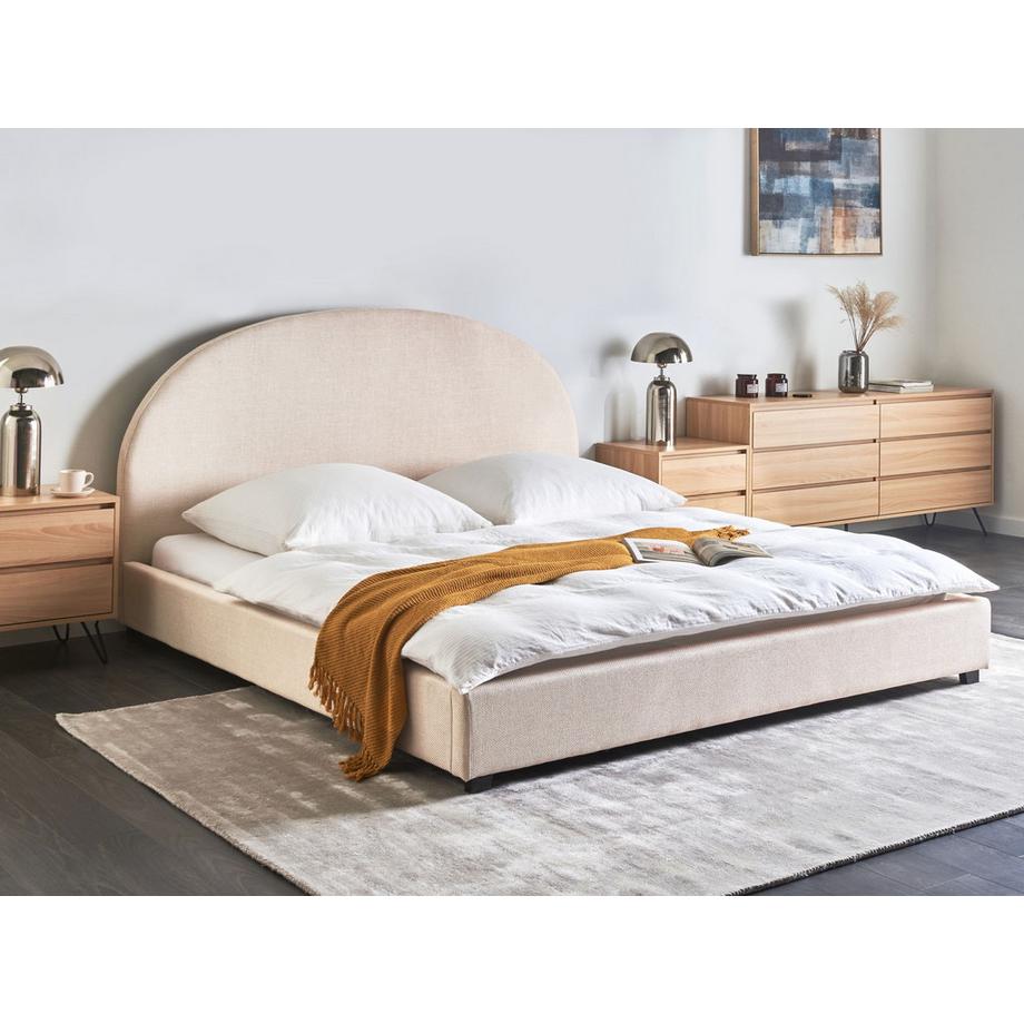 Beliani Letto en Tessuto Retrò VAUCLUSE  