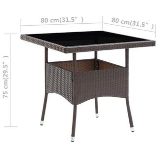 VidaXL Table à manger rotin synthétique  