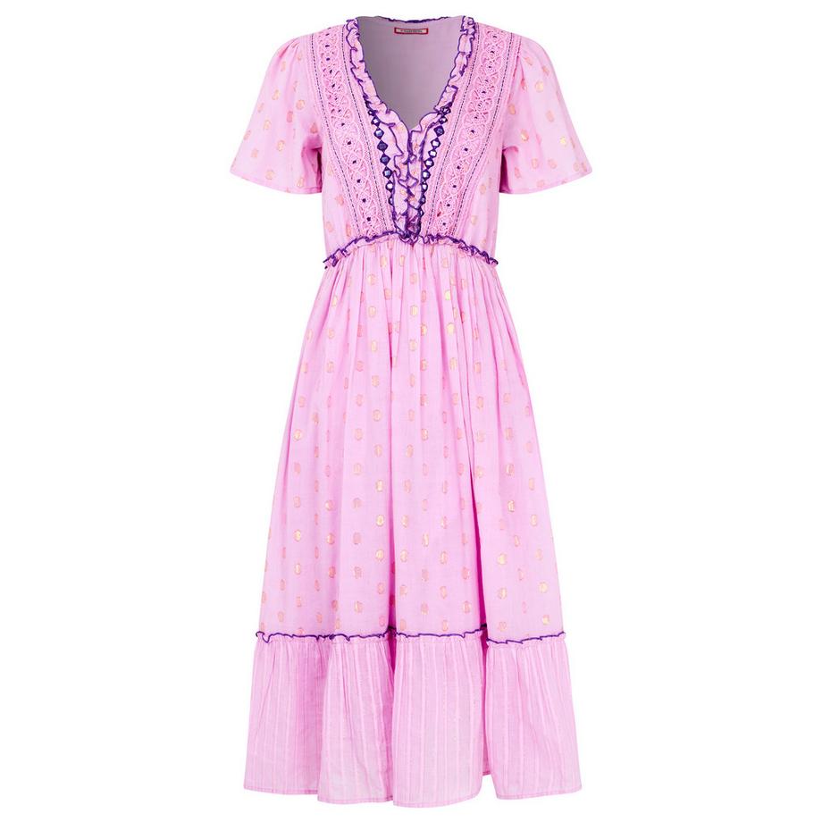 Joe Browns Abito Maxi Strutturato con Dettagli Specchio e Frange  